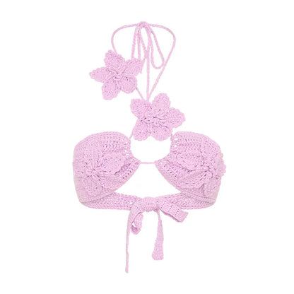 Bikini crochet fleurs